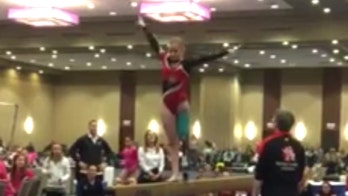 Amputee gymnast defies odds to compete with prosthetic
