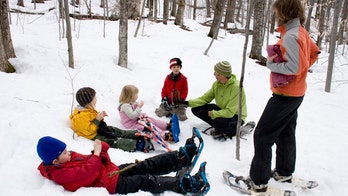 Taking the kids --and snowshoeing to lunch