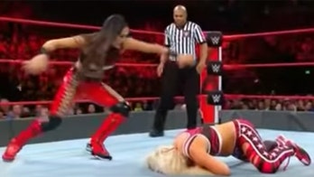 WWE star knocked out during match after flurry of kicks