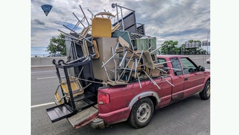 Overloaded pickup full of furniture has police asking 'What Could Go Wrong?'