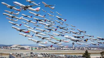 One stunning photo shows 8 hours of planes taking off at LA airport