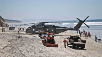 Marine helicopter makes emergency landing on Southern California beach