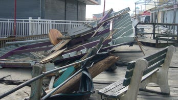 Stranded at the boardwalk during Sandy