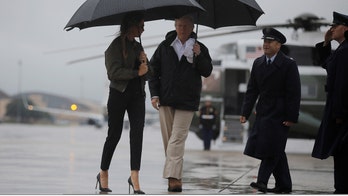 Donald Trump defends Melania's choice to wear stilettos to Houston after Hurricane Harvey