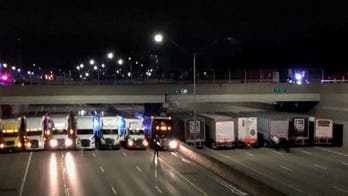 Truckers line up under Michigan overpass to save suicidal man who threatened to jump