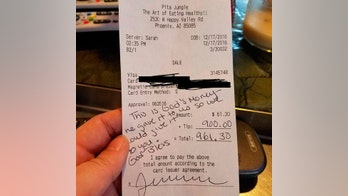 An Arizona waitress receives a Christmas gift from God