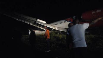 Plane overshoots runway at Nigerian airport, skids off into bushes