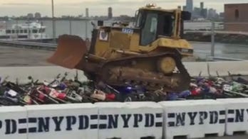 NYPD crushes dozens of confiscated motorcycles live on Facebook