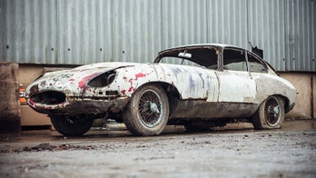 Rusting Jaguar E-Type abandoned for 20 years could sell for $50,000-plus