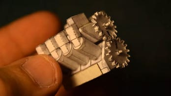 Tiny working V-8 engine crafted from... Paper