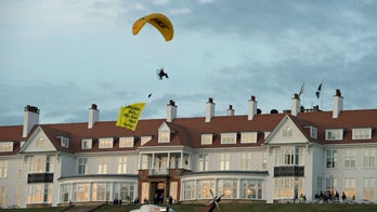 Trump hits course after paraglider flew over his Scotland golf resort