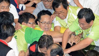 Taiwan lawmakers scuffle over nuclear plant bill