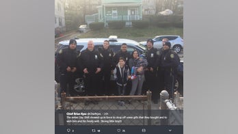 Police officers visit Massachusetts boy with brain cancer
