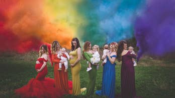 Women who miscarried hold 'rainbow babies' for photo to celebrate life after loss