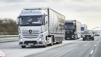 A trio of autonomous Mercedes big rigs is hitting the road in Europe