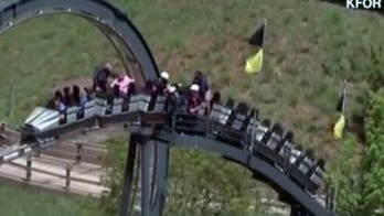 Oklahoma roller coaster stalls: Riders at Frontier City rescued by firefighters