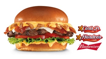 Carl’s Jr. now singling a Budweiser-infused cheeseburger and french fries