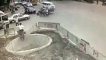 Watch: Scooter rider crashes multiple times, rides into hole