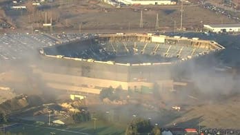 Pontiac Silverdome, former home of the Detroit Lions, has failed partial implosion