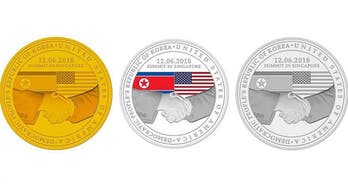 Singapore unveils commemorative coins for Trump, Kim summit