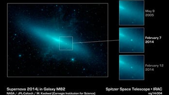 Supernova seen through cosmic 'cigar smoke' by NASA telescope