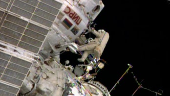 Spacewalkers install new antenna outside International Space Station