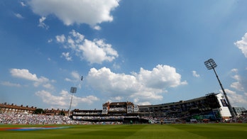 Cricket match suspended at The Oval after crossbow bolt lands on pitch