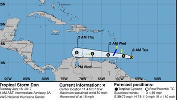 Tropical Storm Don heads toward eastern Caribbean