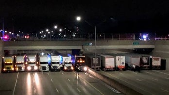 13 semi drivers helped stop a suicide by parking under bridge
