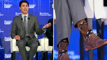 Canada's prime minister ridiculed for Chewbacca socks at New York business forum