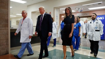 Vegas shooting victim finds strength to stand when Trump enters hospital room