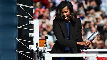First lady Michelle Obama christens Navy submarine named after Illinois
