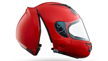 Clever new motorcycle helmet is a snap to put on
