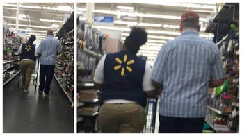 Walmart employee walks hand in hand with blind customer in viral photo