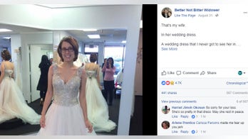Widower shares photo of late wife in wedding dress she never wore