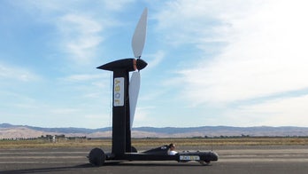 Record breaking wind-powered car is faster than the wind