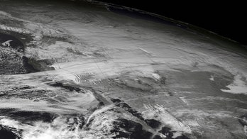Major US winter storm spotted from space