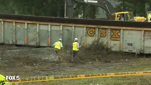 An Atlanta resident was injured when a freight train derailed and struck his home.
