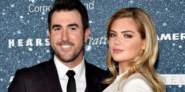 NEW YORK, NY - NOVEMBER 13: Professional baseball player Justin Verlander and model Kate Upton attends 2014 Women's Leadership Award Honoring Stella McCartney at Alice Tully Hall at Lincoln Center on November 13, 2014 in New York City. (Photo by Theo Wargo/WireImage)