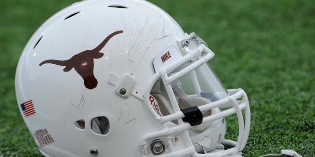 Dec 3, 2011; Waco, TX, USA; A Texas Longhorns helmet on the field before the game against the Baylor Bears at Floyd Casey Stadium. The Bears defeated the Longhorns 48-24. Mandatory Credit: Jerome Miron-USA TODAY Sports