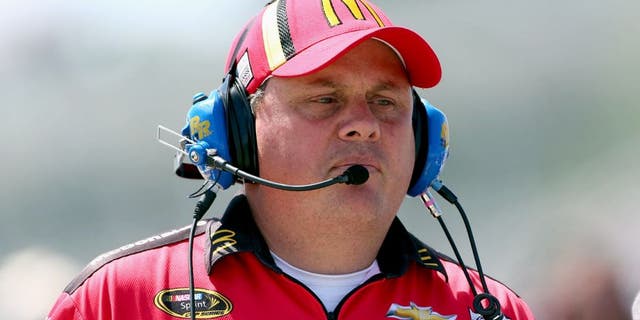 WATKINS GLEN, NY - AUGUST 10: Kevin Manion, crew chief of the #1 McDonald's/Monopoly Chevrolet, during qualifying for the NASCAR Sprint Cup Series Cheez-It 355 at The Glen at Watkins Glen International on August 10, 2013 in Watkins Glen, New York. (Photo by Todd Warshaw/Getty Images)