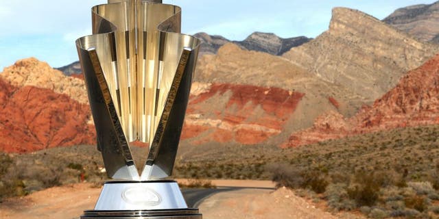 LAS VEGAS, NV - DECEMBER 03: The NASCAR Sprint Cup Series trophy awarded to champion Kyle Busch is seen at Red Rock Canyon National Conservation Area on December 3, 2015 in Las Vegas, Nevada. (Photo by Chris Graythen/Getty Images)