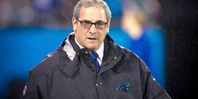Nov 2, 2015; Charlotte, NC, USA; Carolina Panthers general manager Dave Gettleman walks on the field prior to the game against the Indianapolis Colts at Bank of America Stadium. Carolina defeated Indianapolis 29-26 in overtime. Mandatory Credit: Jeremy Brevard-USA TODAY Sports