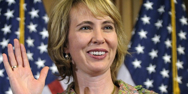 Jan. 5: Rep. Gabrielle Giffords, D-Ariz., takes part in a reenactment of her swearing-in, on Capitol Hill in Washington.