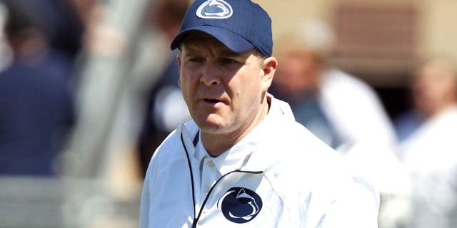 Apr 12, 2014; State College, PA, USA; Penn State Nittany Lions defensive coordinator/safeties coach Bob Shoop walks on the field during a warmup prior to the Blue White spring game at Beaver Stadium. The Blue team defeated the White team 37-0. Mandatory Credit: Matthew O'Haren-USA TODAY Sports