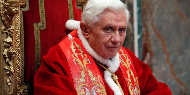 Jan. 10: Pope Benedict XVI looks on during a private audience with the ambassadors accredited to the Vatican.