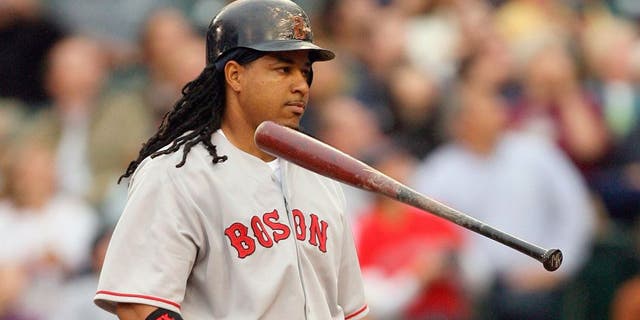 Manny Ramirez #24 of the Boston Red Sox steps to the plate against the Seattle Mariners on July 22, 2008 at Safeco Field in Seattle, Washington.