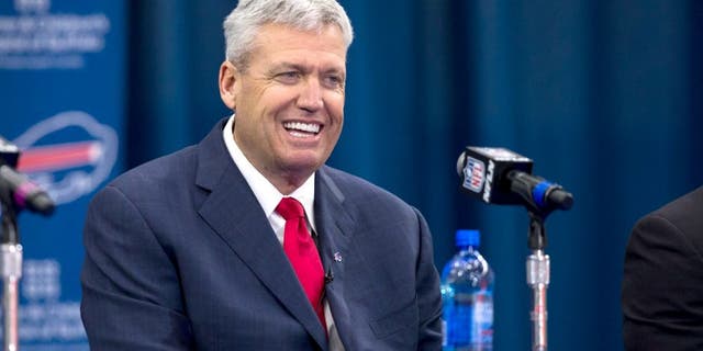 ORCHARD PARK, NY - JANUARY 14: Rex Ryan attends a press conference announcing his arrival as head coach of the Buffalo Bills on January 14, 2015 at Ralph Wilson Stadium in Orchard Park, New York. (Photo by Brett Carlsen/Getty Images)