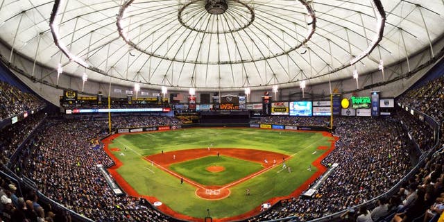 Large crowds at Tropicana Field in St. Petersburg, Fla., have been rarities for the Tampa Bay Rays. (Getty Images)