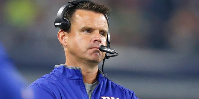 Sep 13, 2015; Arlington, TX, USA; New York Giants wide receivers coach Sean Ryan on the sidelines against the Dallas Cowboys at AT&T Stadium. Mandatory Credit: Matthew Emmons-USA TODAY Sports